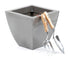 Portofino Collection 30cm Galvanised Steel Curved Tapered Square Planter